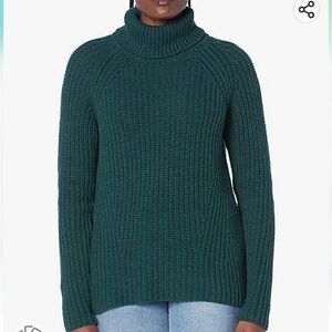 Goodthreads Relaxed-Fit Cotton Shaker Stitch Turtleneck Sweater Pine Heather S